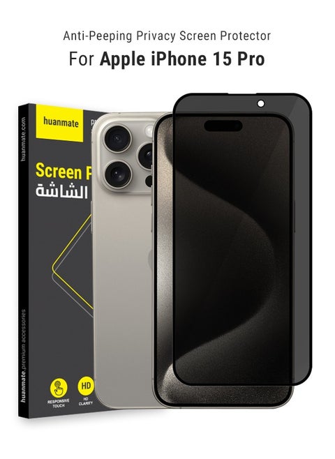 Premium Privacy Screen Protector For Apple iPhone 15 Pro Black