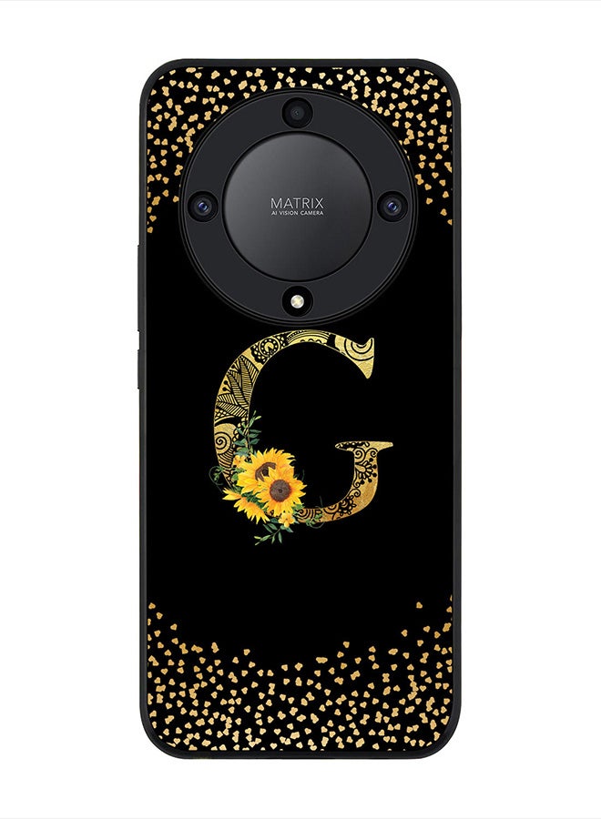 Stylizedd Cover for Honor X9a 5G Case , Rugged Black Slim fit Phone Cases   - Custom Monogram Initial Letter Mandala Floral Pattern Alphabet-G (Black) - Image 1