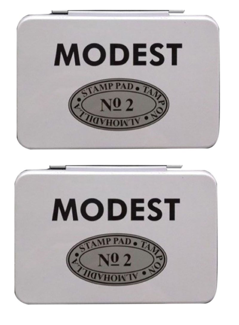 موديست قطعتان من وسادة الطوابع مقاس 11 × 7 سم باللون الأسود - Image 1