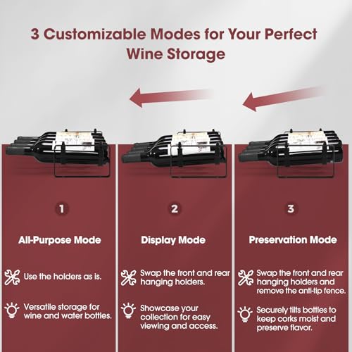 ICOHOT Stackable Wine Rack Countertop, 8 Bottles Wine Bottle Holder for Inside Cabinet, Small Tabletop Wine Holder Stand for Pantry Bar, 2-Tier Angle Adjustable Wine Bottle Rack for Tight Spaces - Image 4