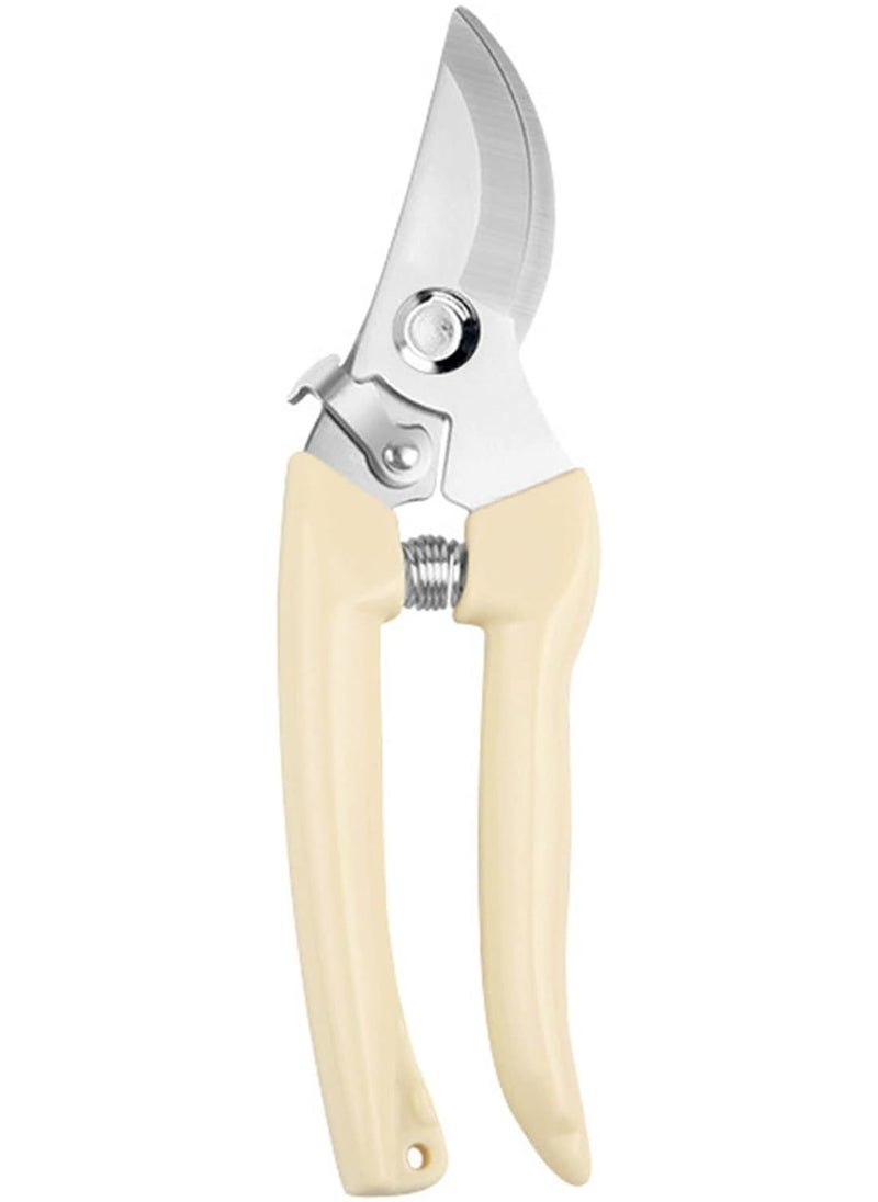 RATSAW - Garden Pruning Shears Plant Cutting Scissors Handheld Gardening Clippers Heavy Duty Hand Bypass Pruner with Stainless Steel Blades Beige - Image 1