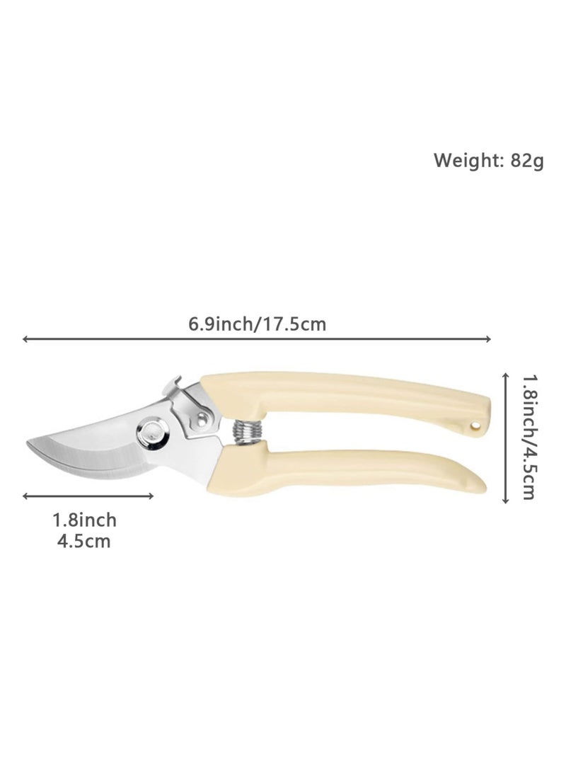 RATSAW - Garden Pruning Shears Plant Cutting Scissors Handheld Gardening Clippers Heavy Duty Hand Bypass Pruner with Stainless Steel Blades Beige - Image 1
