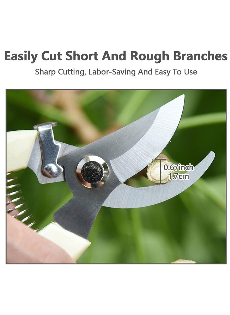 RATSAW - Garden Pruning Shears Plant Cutting Scissors Handheld Gardening Clippers Heavy Duty Hand Bypass Pruner with Stainless Steel Blades Beige - Image 1