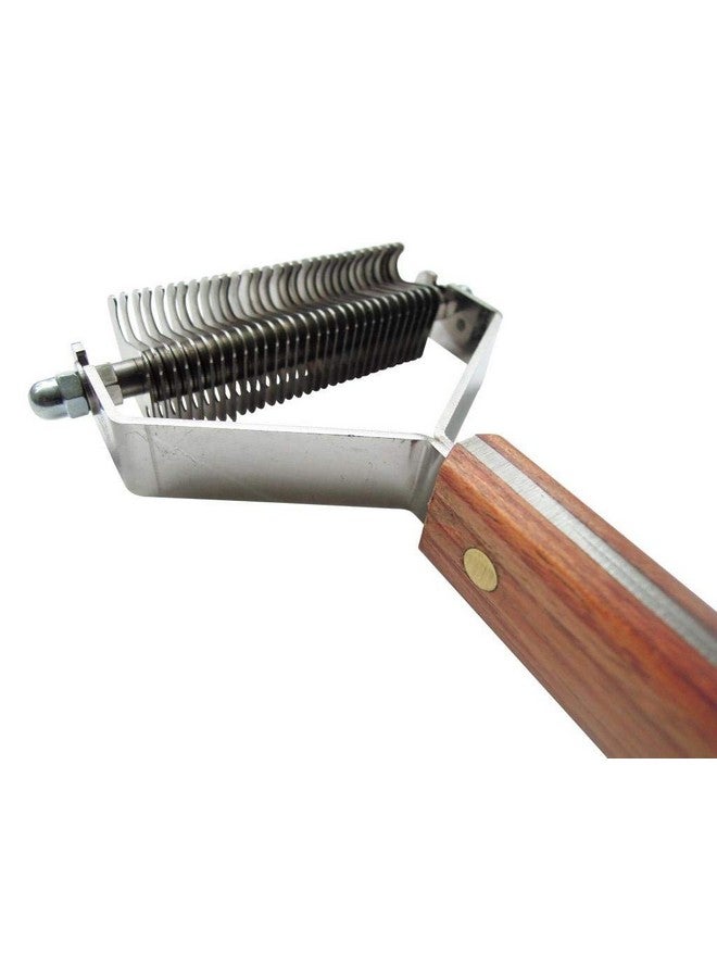 Mars Coat King Double Wide Dematting Undercoat Grooming Rake Stripper Tool for Dogs and Cats, Stainless Steel with Wooden Handle for Thick Coats, 30-Blade Stripper for Groomers, Pet Owners - Image 2