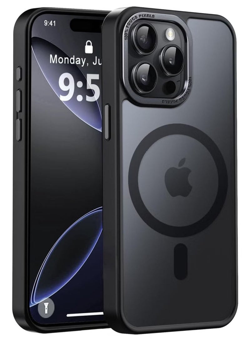 حافظة مغناطيسية لهاتف آيفون 11 برو 5.8 بوصة حافظة هاتف شفافة غير لامعة رفيعة مقاومة للصدمات ومضادة للأصفر للنساء والرجال والفتيات والأولاد غطاء واقٍ (أسود) - Image 1