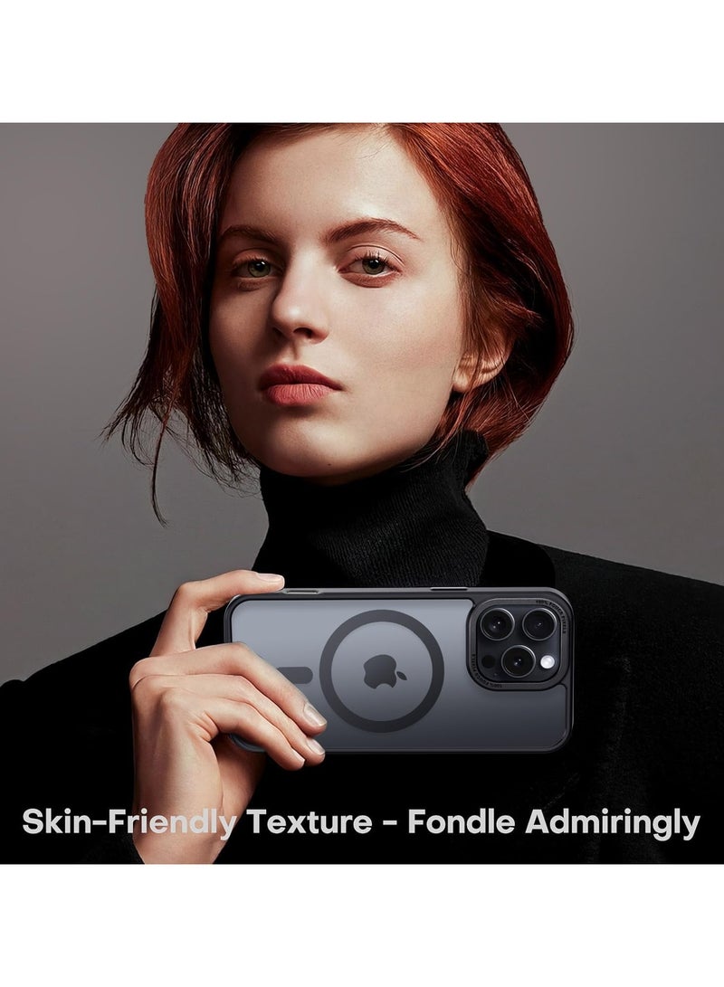 حافظة مغناطيسية لهاتف آيفون 11 برو 5.8 بوصة حافظة هاتف شفافة غير لامعة رفيعة مقاومة للصدمات ومضادة للأصفر للنساء والرجال والفتيات والأولاد غطاء واقٍ (أسود) - Image 2