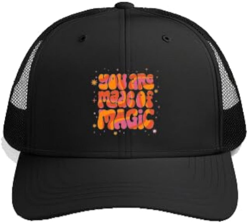 YOU ARE MADE OF MAGIC Plain unisex baseball cap Black