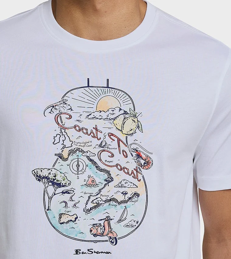 Ben Sherman  Ben Sherman Men's Crew Neck Short Sleeve Printed T-Shirt for Men | Best Price UAE