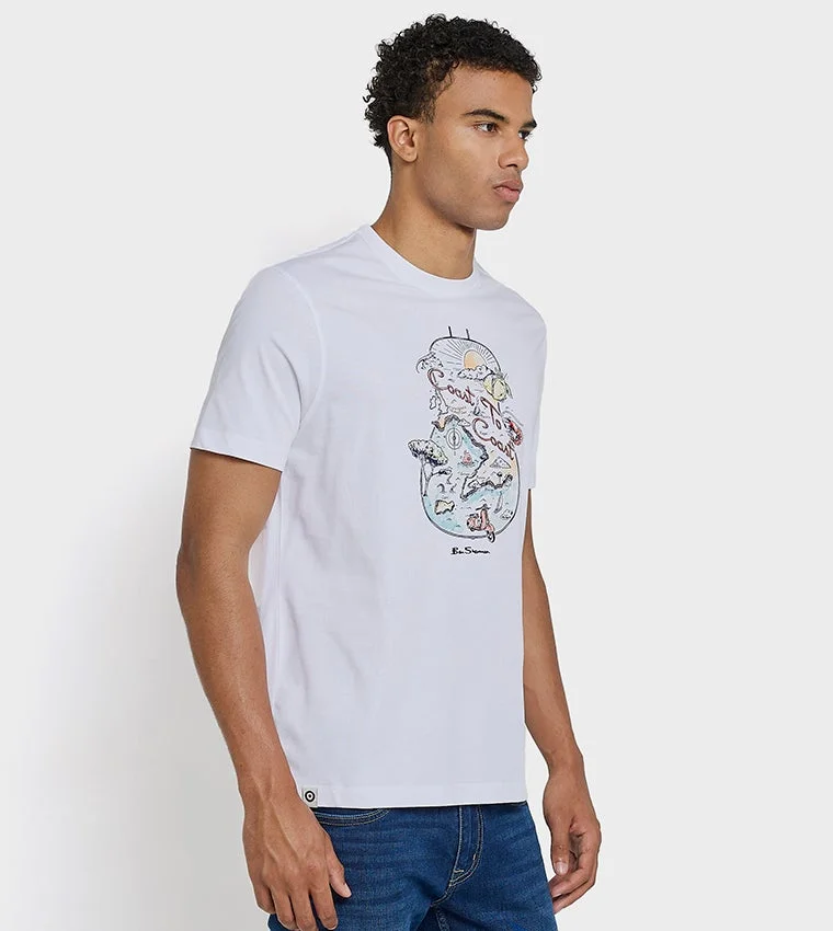 Ben Sherman  Ben Sherman Men's Crew Neck Short Sleeve Printed T-Shirt for Men | Best Price UAE