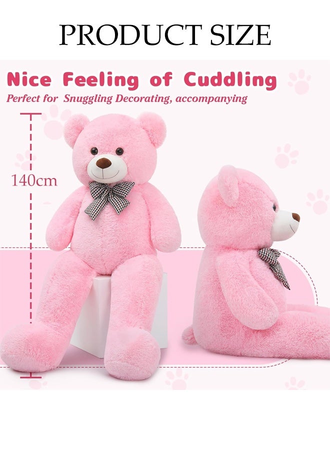 DUNISO Teddy Bear with Cute Bow, Washable Soft Plush Doll ,Stuffed Animal Toy,Gift for Children, suitable for Birthday Party or Any Special days ,140 cm - Image 2