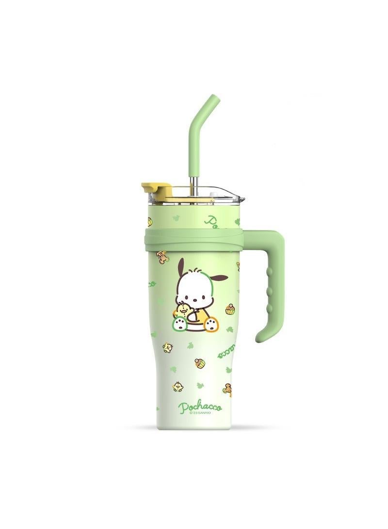 Y&D Pochacco Reusable Vacuum quenching Cup, 40oz Cup Large Capacity Vacuum Cup with Straw car Heat Preservation Cold Preservation Large ice Cup , Iced Tea or Coffee, Smoothie More, Cream, 40 oz - Image 1