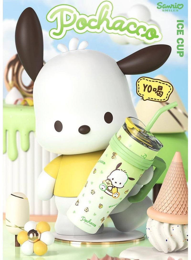 Y&D Pochacco Reusable Vacuum quenching Cup, 40oz Cup Large Capacity Vacuum Cup with Straw car Heat Preservation Cold Preservation Large ice Cup , Iced Tea or Coffee, Smoothie More, Cream, 40 oz - Image 2