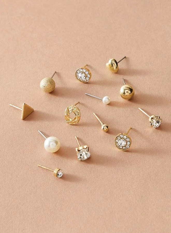 Take Two Take Two Set of 12 - Gold Assorted Earrings