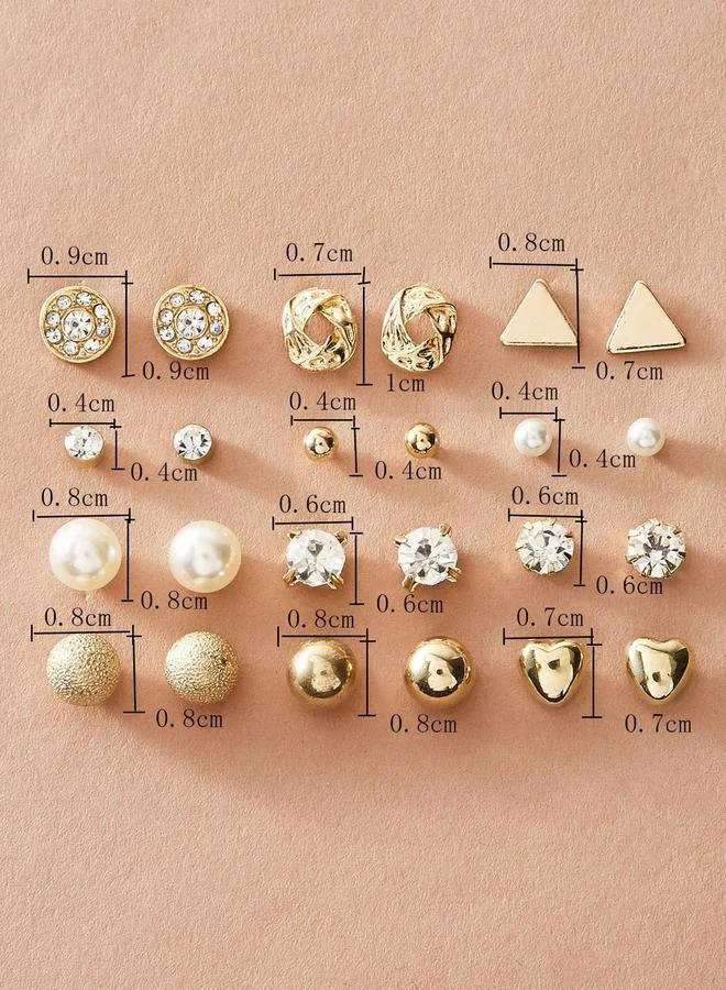 Take Two Take Two Set of 12 - Gold Assorted Earrings