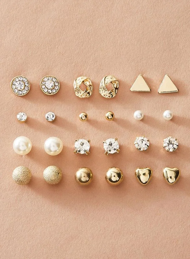 تايك تو Take Two Set of 12 - Gold Assorted Earrings