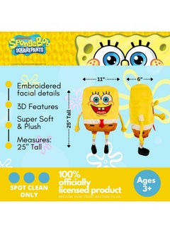 Franco Collectibles Spongebob Squarepants Kidult Bedding Super Soft Plush Cuddle Pillow Buddy One Size (Official Licensed Product)  - Image 2