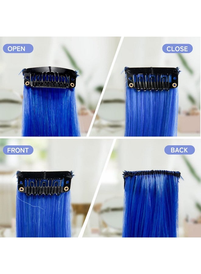 BEAHOT Clip In Colored Hair Extensions For Girls Pretty Gift- Beahot 20 Inches Rainbow Long Straight Hairpieces Synthetic,Halloween Cosplay Dress Up Fashion Party Christmas Birthday For Kids - Image 2