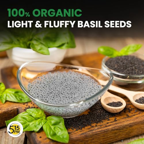 5:15PM Organic Sabja Seeds 250g | Organic Basil Seeds for Eating | Tukmaria, Basil Seed 250 gms |Sabja Seed - Image 2