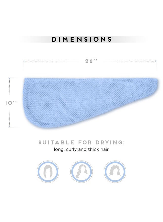 SimpleField Microfiber Hair Towel for All Hair Style, 2 Pack Quick Drying Hair Turban - Perfect for Women, Men and Kids (Blue) - Image 5