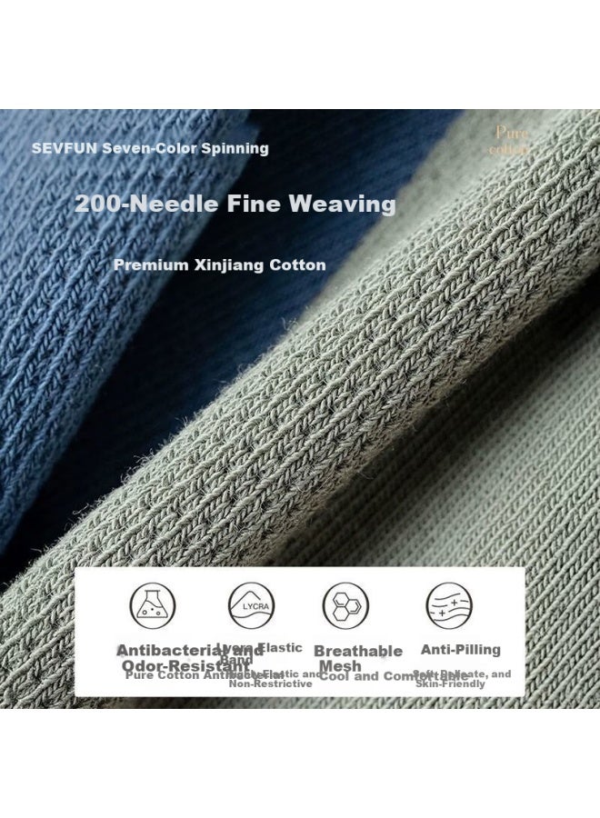 Sevfun Qise Fang Men's Summer Mesh Cotton Socks, Men's Boat Socks, Short Socks, Odor-resistant, Thin Summer Socks, 5 Pairs - Image 3