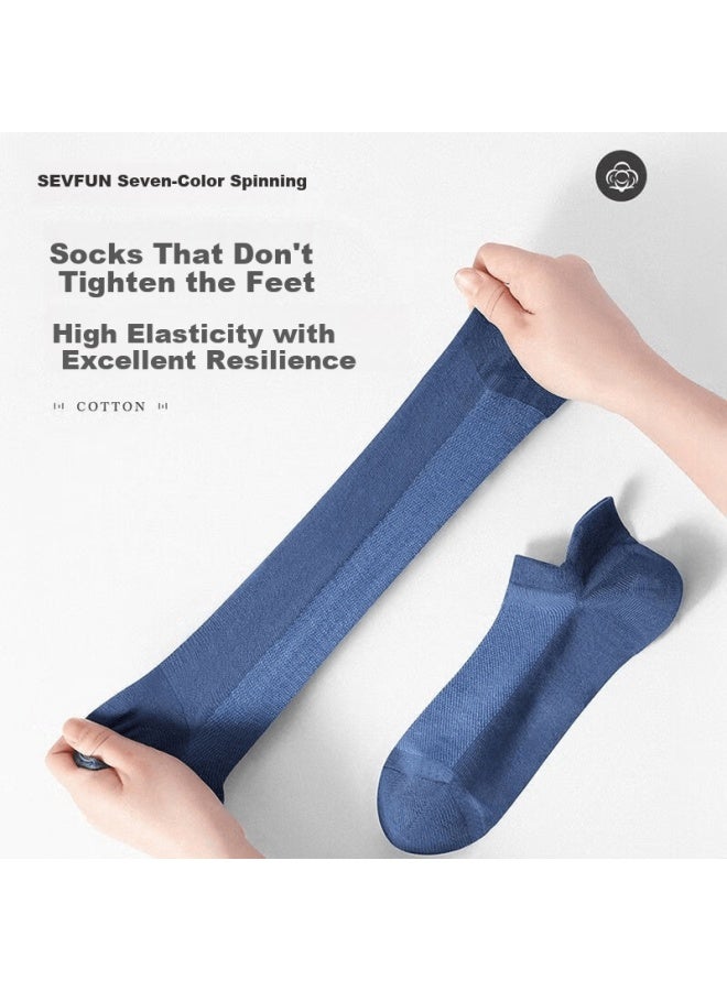 Sevfun Qise Fang Men's Summer Mesh Cotton Socks, Men's Boat Socks, Short Socks, Odor-resistant, Thin Summer Socks, 5 Pairs - Image 5