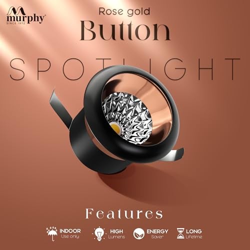 Murphy 2W Rose Gold Finish Button LED Spot Lights | Pack of 4 | Warm White (Golden Yellow) | Perfect for Home & Commercial Spaces - Image 2
