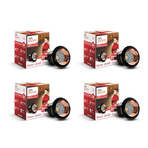 Murphy 2W Rose Gold Finish Button LED Spot Lights | Pack of 4 | Warm White (Golden Yellow) | Perfect for Home & Commercial Spaces - Image 1