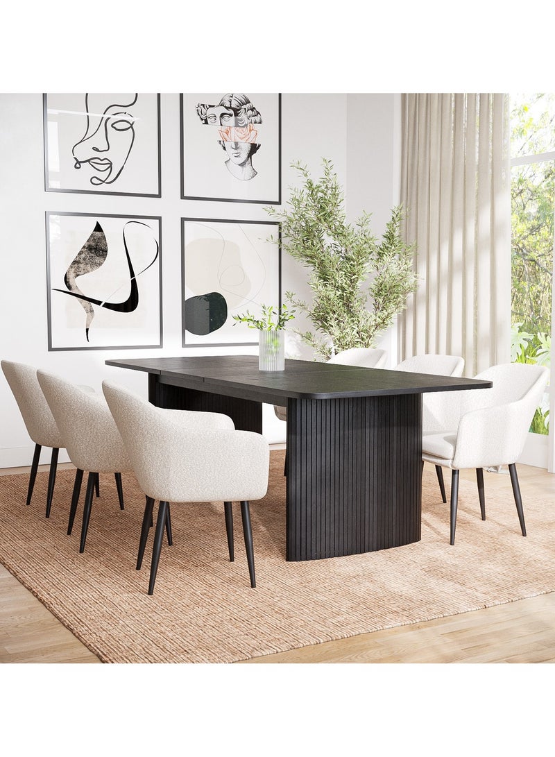 Dining Table Set with 6 Cream - MZDRS011