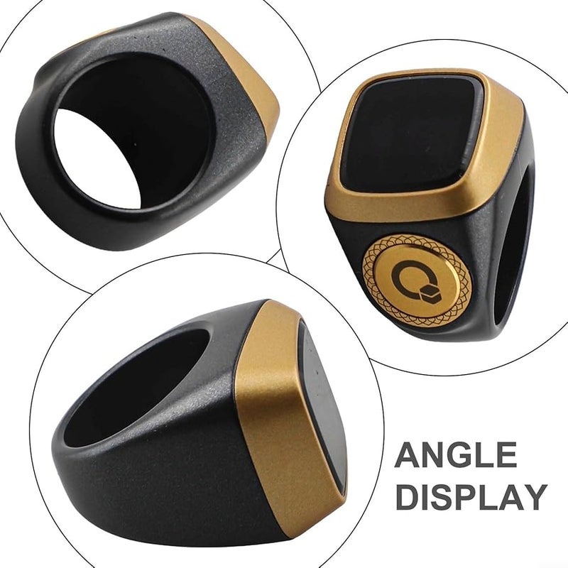 IQibla Smart Zikr Ring Waterproof Digital Tasbih Counter OLED Display Vibration Reminder Bluetooth App Curry Color 18mm - Image 3