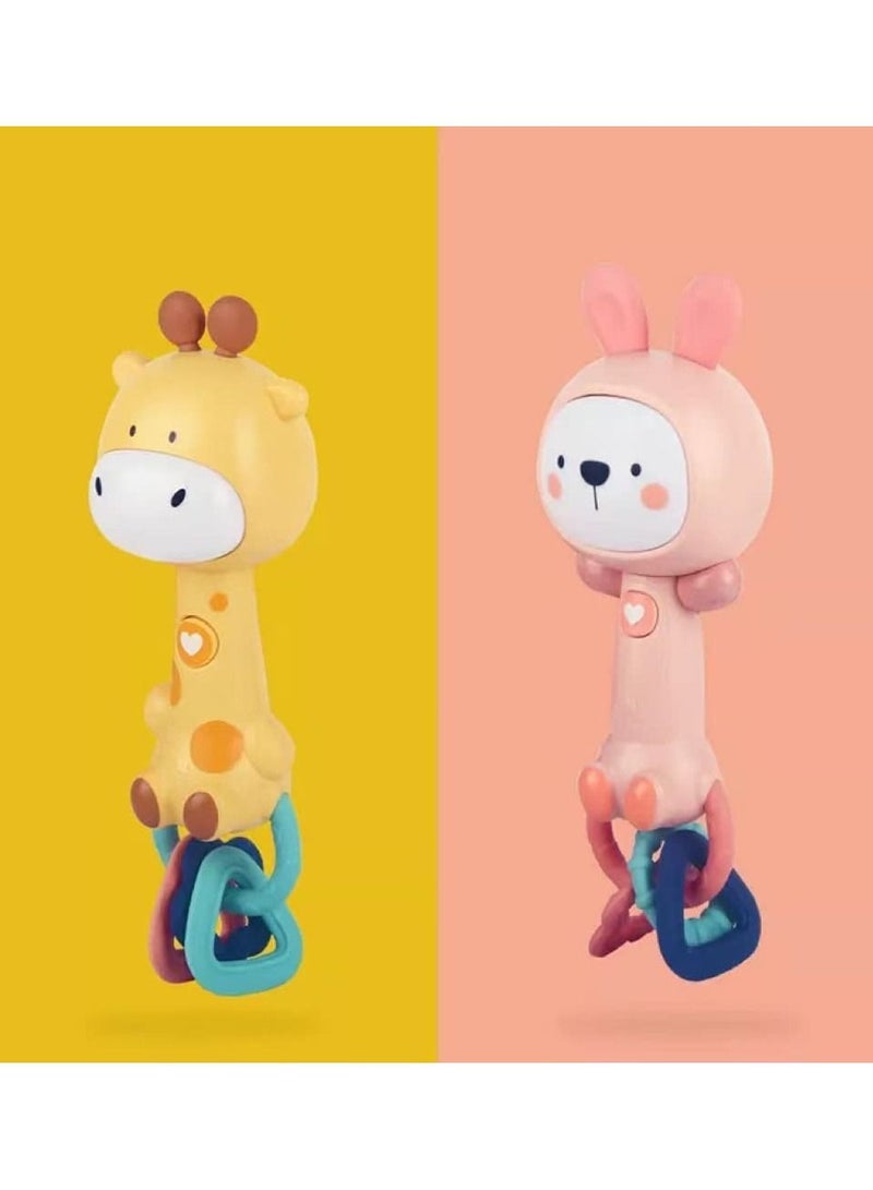 NIBEMINENT DMG Baby Rattle Toy,2-Pack Teether Rattles Toys Sets,Easy to Hold and Encourage Crawling Early Childhood Toys,Four Modes Education Rattles, Music Lighting - Image 2
