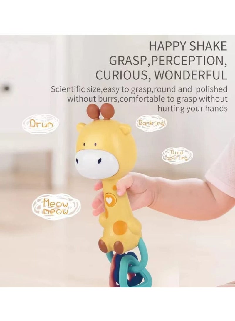 NIBEMINENT DMG Baby Rattle Toy,2-Pack Teether Rattles Toys Sets,Easy to Hold and Encourage Crawling Early Childhood Toys,Four Modes Education Rattles, Music Lighting - Image 3