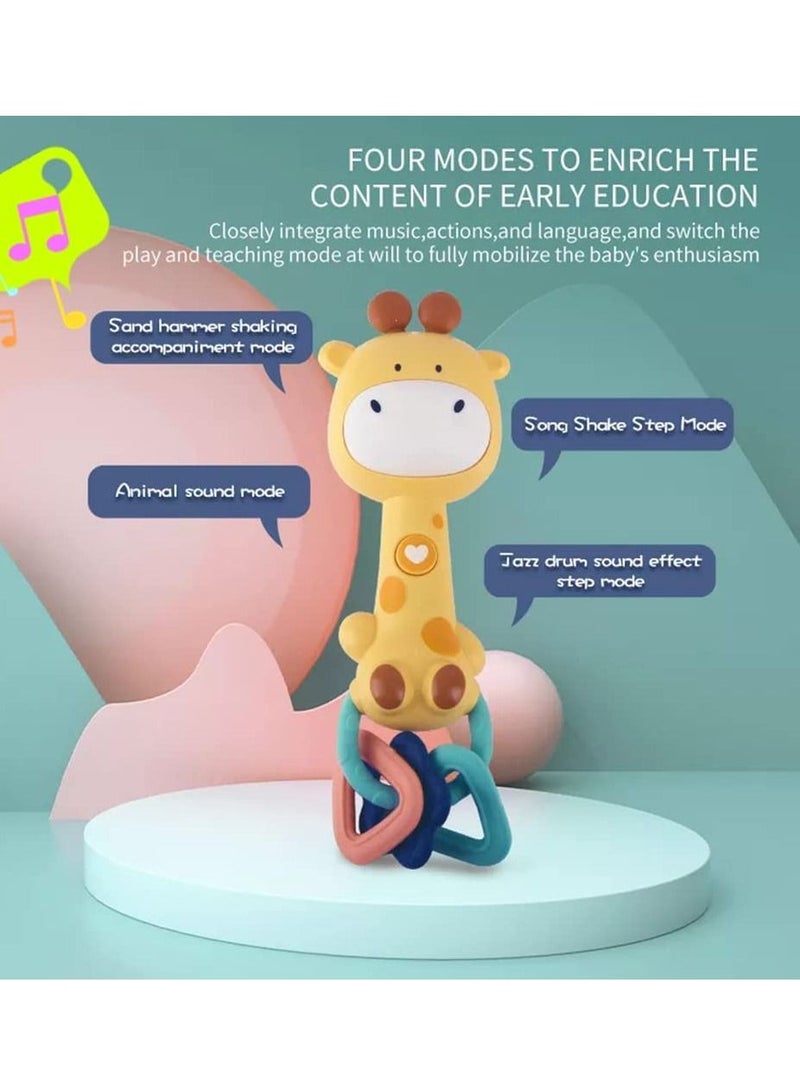 NIBEMINENT DMG Baby Rattle Toy,2-Pack Teether Rattles Toys Sets,Easy to Hold and Encourage Crawling Early Childhood Toys,Four Modes Education Rattles, Music Lighting - Image 4