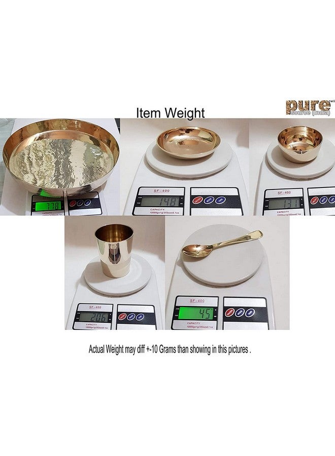 Pure Source India Kansa Thali Set for Home, Kitchen, Dinning Table, Hotel & Gifting Purpose Set of 6 (Gold) - Image 3
