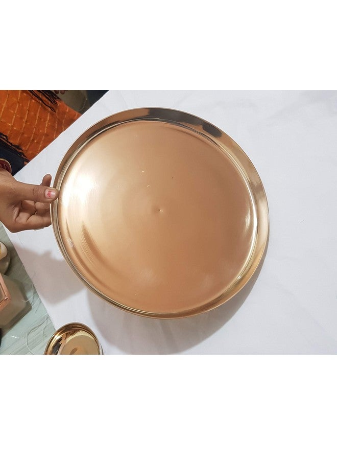 Pure Source India Kansa Thali Set for Home, Kitchen, Dinning Table, Hotel & Gifting Purpose Set of 6 (Gold) - Image 4