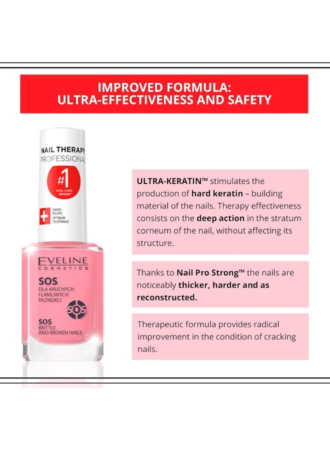 EVELINE COSMETICS علاج الأظافر الهشة والمكسورة من إيفلين كوزمتيكس SOS متعدد الفيتامينات - Image 3