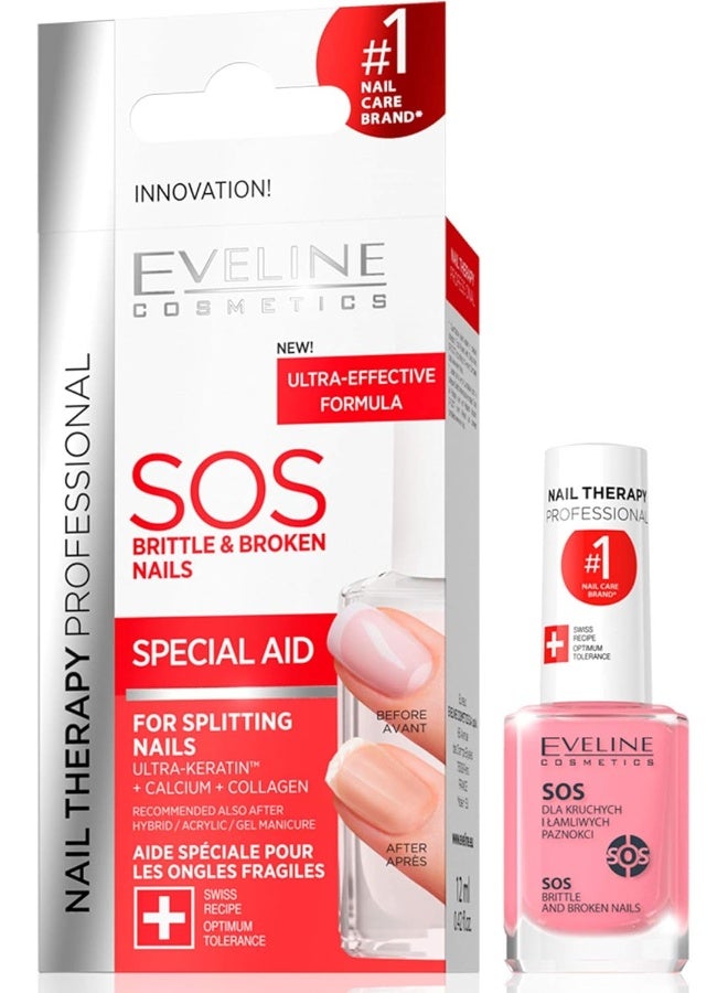 EVELINE COSMETICS علاج الأظافر الهشة والمكسورة من إيفلين كوزمتيكس SOS متعدد الفيتامينات - Image 1