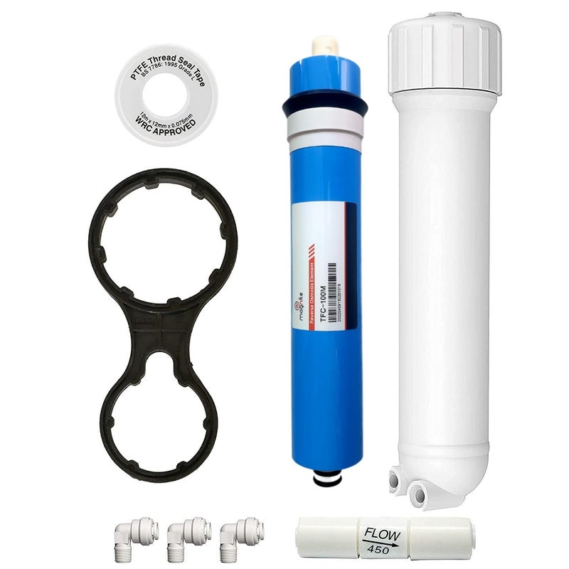 Aameria RO MAGNITE TFC100M GPD High Flow Reverse Osmosis Element with Membrane Housing for ROUVUF Water Purifiers Specially HIGH Flow Element Filter Cartridge Solid Filter Cartridge - Image 1