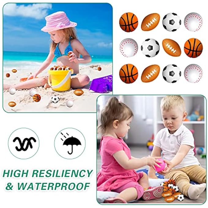 Jerify 200 Pieces Mini Foam Sports Balls Party Favors Mini Baseball Football Basketball Soccer Stress Ball Bulk Sports Prizes for Kids Adults Little Game Sports Themed Birthday Party Supplies Decorations - Image 5