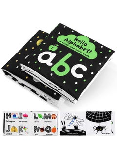 Toyvian Toyvian 2 Pcs Baby Soft Cloth Book, Black and White High Contrast Baby Activity Crinkle Books Early Educational Learning Toys for 0 3 6 9 12 Months Newborn Infants Babies Boys and Girls  - Image 3