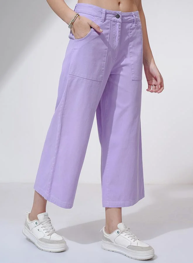 Tokyo Talkies Wide Leg Mid Rise Trousers by Styli