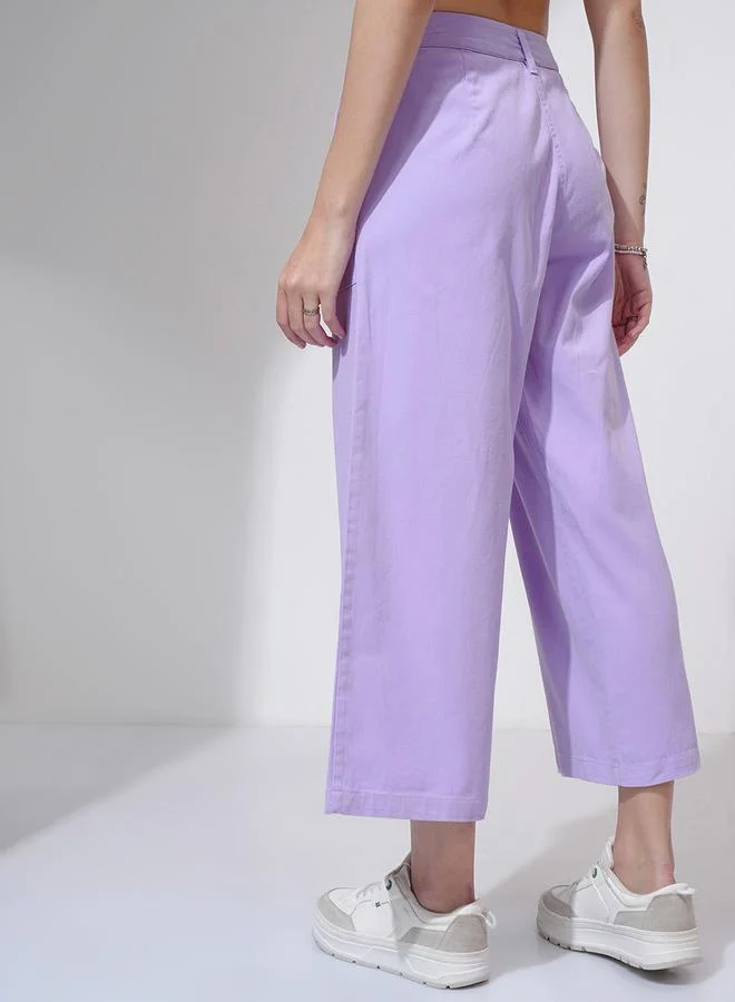 Tokyo Talkies Wide Leg Mid Rise Trousers by Styli