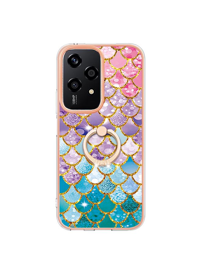 The Bros Phone Case For Honor 200 Lite Global Electroplating Pattern IMD TPU Shockproof Phone Case with Rhinestone Ring Holder - Image 2