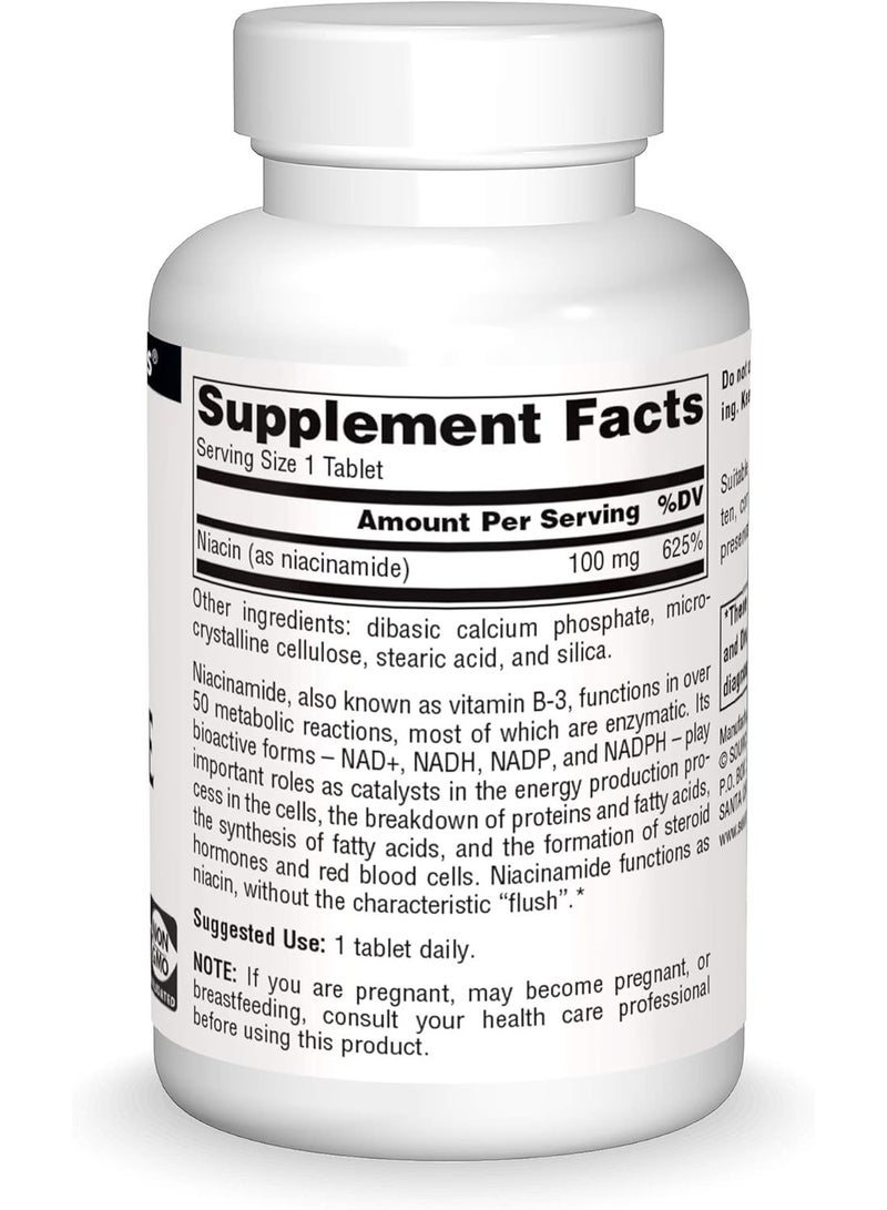 Source Naturals Niacinamide B-3, 100 mg Dietary Supplement - 250 Tablets - Image 2
