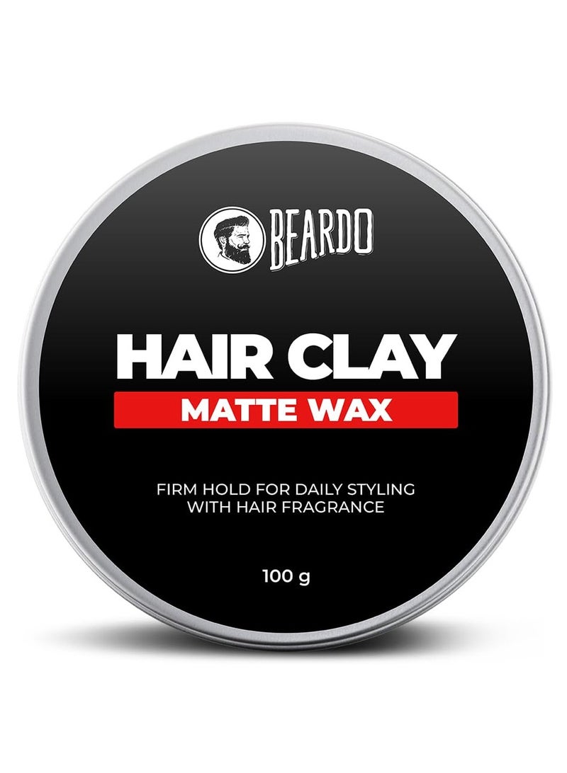 BEARDO Hair Clay Wax for Men, 100 gm | Hair Clay for men | Styling Wax | Volumizing | Strong Hold | Restylable |Matte Finish | Easy to Wash Off | Texture Clay for Men - Image 1