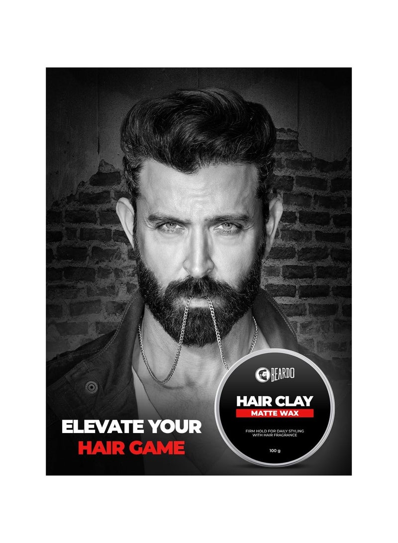 BEARDO Hair Clay Wax for Men, 100 gm | Hair Clay for men | Styling Wax | Volumizing | Strong Hold | Restylable |Matte Finish | Easy to Wash Off | Texture Clay for Men - Image 2