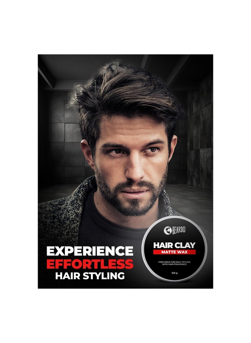 BEARDO Hair Clay Wax for Men, 100 gm | Hair Clay for men | Styling Wax | Volumizing | Strong Hold | Restylable |Matte Finish | Easy to Wash Off | Texture Clay for Men - Image 4