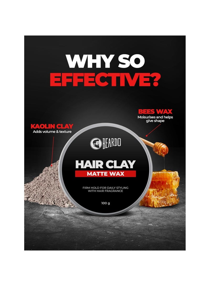 BEARDO Hair Clay Wax for Men, 100 gm | Hair Clay for men | Styling Wax | Volumizing | Strong Hold | Restylable |Matte Finish | Easy to Wash Off | Texture Clay for Men - Image 5