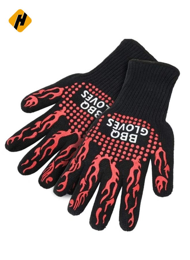 HuHa Cooking Gloves Extreme Heat Resistant Long Forearm Protection Grilling Cooking Gloves Grill & Kitchen Accessories  - Image 2