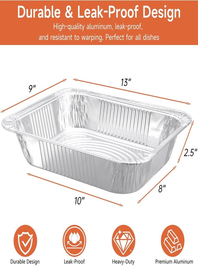 Lideropa Half Size Aluminum Pans 9x13-20 Pack Aluminum Foil Pans, Heavy Duty Disposable Pans for Cooking, Baking, Meal Prep, Parties & Food Storage - Image 2