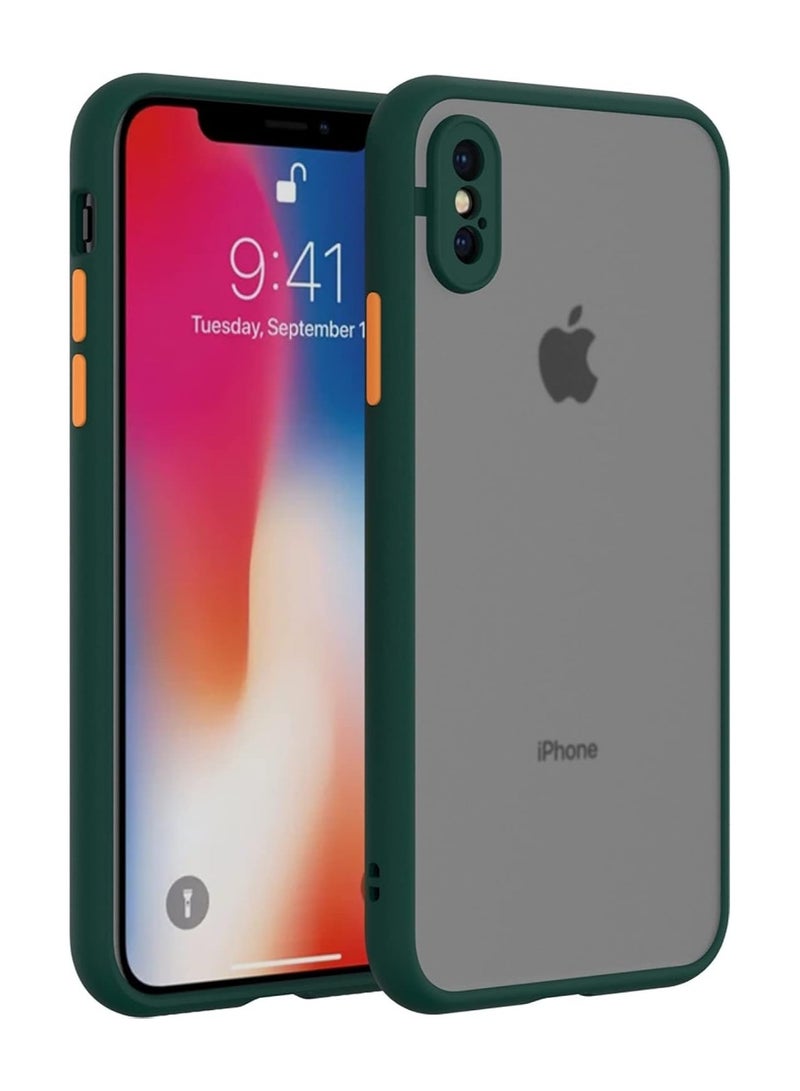 حافظة آيفون X/XS، حافظة حماية خلفية لهاتف آيفون X/XS مقاس 5.8 بوصات باللون الأخضر - Image 1